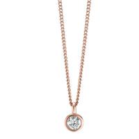 Chaînette avec pendentif Acier inoxydable Zircone blanc PVD 42 cm Ø7 mm-595813