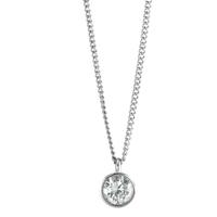 Chaînette avec pendentif Acier inoxydable Zircone blanc 42 cm Ø9.5 mm-595819