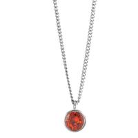 Chaînette avec pendentif Acier inoxydable Zircone orange 42 cm Ø9.5 mm-595822