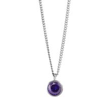 Chaînette avec pendentif Acier inoxydable Zircone violet 42 cm Ø9.5 mm-595824