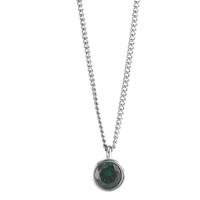 Chaînette avec pendentif Acier inoxydable Zircone vert 42 cm Ø9.5 mm-595826