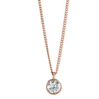 Chaînette avec pendentif Acier inoxydable Zircone blanc PVD 42 cm Ø9.5 mm-595828
