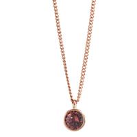 Chaînette avec pendentif Acier inoxydable Zircone rouge PVD 42 cm Ø9.5 mm-595831