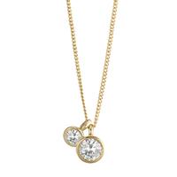 Chaînette avec pendentif Acier inoxydable Zircone blanc PVD 45 cm Ø9.5 mm-595836