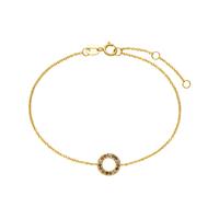 Bracelet Or jaune 9K Topaze blanc, Quartz fumé 15-18 cm-595922