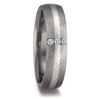 Alliance Tantale 999, Platine 950 Diamant 0.06 ct, 3 Pierres, w-si-596068