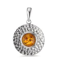 Pendentif Argent Ambre Rhodié Ø20 mm-596340