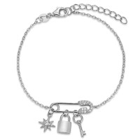 Bracelet Argent Zircone Rhodié 16-19 cm-596378