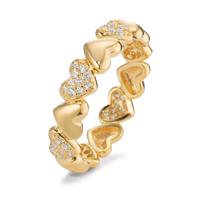 Bague Argent Zircone jaune Plaqué or Coeur-596383
