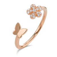 Bague Argent Zircone 6 Pierres rosé Plaqué or Fleur-596385