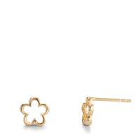 Clous d'oreilles Argent jaune Plaqué or Fleur Ø8 mm-596425