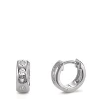 Créoles à charnières Argent Zircone 8 Pierres Rhodié Étoile-596426
