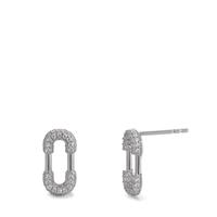Clous d'oreilles Argent Zircone bleu clair Rhodié-596438