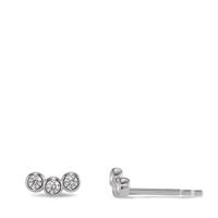 Clous d'oreilles Argent Zircone 6 Pierres Rhodié-596456