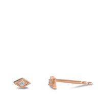Clous d'oreilles Argent Zircone 2 Pierres rosé Plaqué or-596460