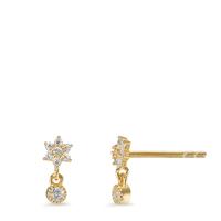 Clous d'oreilles Argent Zircone 16 Pierres jaune Plaqué or Ø4 mm-596470