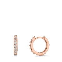 Créoles à charnières Argent Zircone 28 Pierres rosé Plaqué or-596475