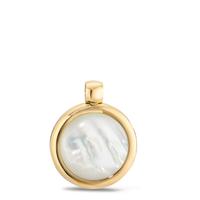 Pendentif Acier inoxydable jaune PVD nacre blanc Ø18 mm-596914