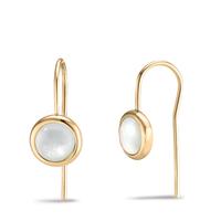 Pendant d'oreilles Acier inoxydable jaune PVD nacre blanc Ø10 mm-596916