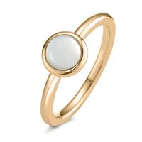 Bague Acier inoxydable jaune PVD nacre blanc Ø8 mm-596917