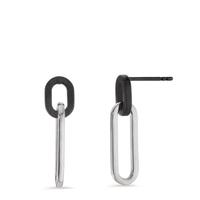 Pendant d'oreilles Acier inoxydable noir PVD-596925