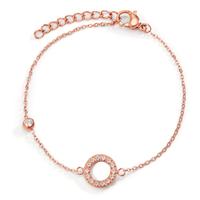 Bracelet Acier inoxydable Zircone rosé PVD 16-19 cm-597199