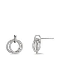 Pendant d'oreilles Argent Zircone Rhodié Ø10 mm-597244