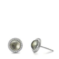 Clous d'oreilles Argent Améthyste vert Rhodié Ø9 mm-597257