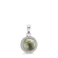 Pendentif Argent Améthyste vert Rhodié Ø9.5 mm-597258