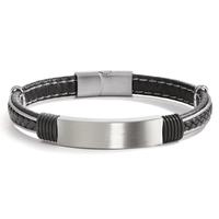 Gourmette avec gravure Acier inoxydable, Cuir artificiel 21.5 cm-597279