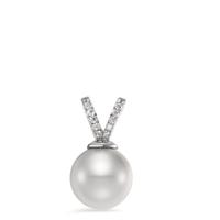 Pendentif Argent Zircone 12 Pierres Rhodié perle d'eau douce-597282