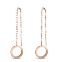 Boucles d'oreilles pendantes Acier inoxydable rosé PVD Ø10 mm-597310