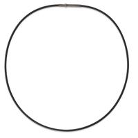 Collier Silicone, Acier inoxydable noir PVD 45 cm Ø2 mm-597349