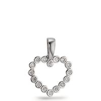 Pendentif Or blanc 14K Diamant 0.08 ct, 16 Pierres, w-si Ø10 mm-597460