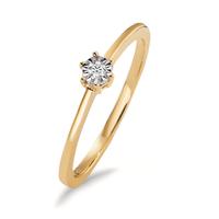Bague solitaire Or jaune 18K Diamant 0.03 ct, w-si Bicolore-597575