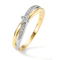 Bague Or blanc 18K, Or jaune 18K Diamant 0.10 ct, 11 Pierres, w-si-597587