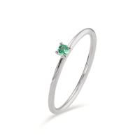 Bague solitaire Or blanc 18K Émeraude-597598