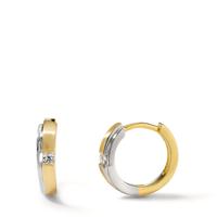 Créoles à charnières Or blanc 18K, Or jaune 18K Diamant 0.05 ct, 2 Pierres, w-si-597604