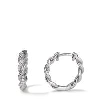Créoles à charnières Or blanc 18K Diamant 0.09 ct, 24 Pierres, w-si-597613