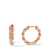 Créoles à charnières Or rouge 18K Diamant 0.09 ct, 24 Pierres, w-si-597614