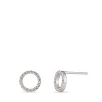 Clous d'oreilles Or blanc 9K Zircone Ø7.5 mm-597641