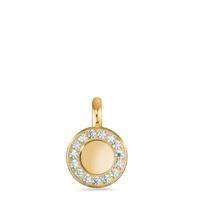 Pendentif Acier inoxydable Zircone jaune PVD Ø8 mm-597835