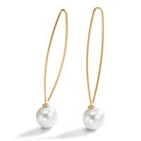 Pendant d'oreilles Acier inoxydable jaune PVD perle de culture-597838
