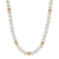 Collier Acier inoxydable jaune PVD perle de culture 45-50 cm Ø6 mm-597856