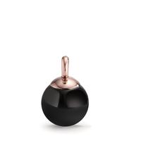 Pendentif Acier inoxydable Agate noir rosé PVD Ø10 mm-597920