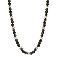 Collier Acier inoxydable Agate noir jaune PVD 42-45 cm Ø4 mm-597935