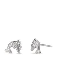 Clous d'oreilles Or blanc 14K Cristal 14 Pierres Dauphin Ø6 mm-597991