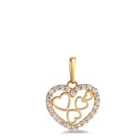 Pendentif Or jaune 14K Zircone Coeur Ø10 mm-598007