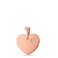 Pendentif Or rouge 14K Zircone Coeur Ø10 mm-598008