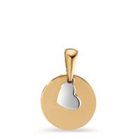 Pendentif Or jaune 14K, Or blanc 14K Coeur Ø10 mm-598012